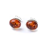 MyBernstein Bernstein Silber und Bernstein Ohrstecker Oval (Bernsteinschmuck 50119)