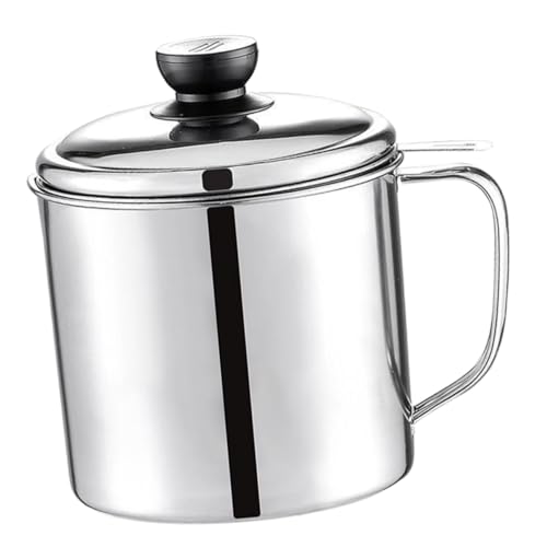 WEKADRIN olla de filtro de aceite de acero inoxidable olla coladora de grasa manteca dispensadores botella de spray de aceite Coco encargado de la grasa de tocino colador de petróleo Silver