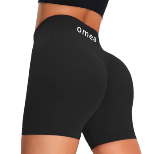 omea sports Women's High Waist Booty Scrunch Breathable Sports Casual Gym Workout Shorts, black, L omea sports Women's High Waist Booty Scrunch Breathable Sports Casual Gym Workout Shorts, black, L