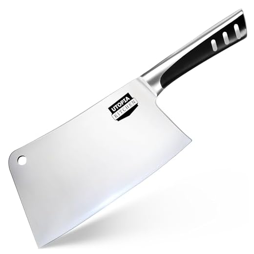 Utopia Kitchen 7 Inches Cleaver Knife Chopper Butcher Knife Stainless Steel for Home Kitchen and Restaurant