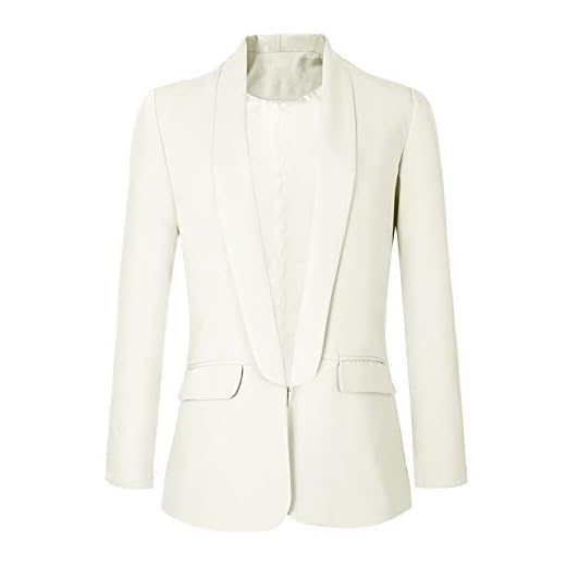 Urban GoCo Mujeres Blazers Chaqueta de Traje Slim Fit Elegante Oficina Negocios Outwear (S, Blanco)