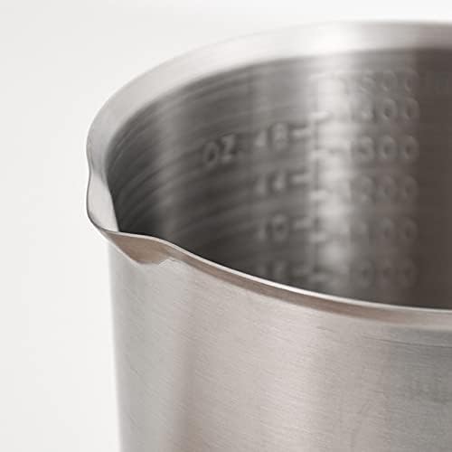 Measuring Jug 1500ml Stainless Steel Measuring Cup Milk Froth Jug Metal Melting Pot Wax Cup Unbreakable