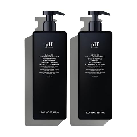 pH PURE HAIR Deep Moisture Shampoo & Conditioner Set - Moisturizing Formula For Dry Damaged Hair - Enriched with Kokum Nut Butter and Rose Extract 33.8 Oz (Pack of 2) Cover