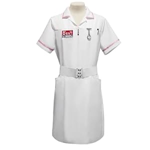 Coslanders Joker-Kostüm für Herren, Joker-Kostüm, Krankenschwester-Kostüm, Uniform, Halloween, Joker-Kostüm (Stil 1, L)