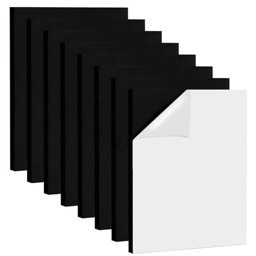 CYEER 8 Stück Moosgummi Selbstklebend 2cm – Extra Dicke EVA Schaumstoffmatte Schwarz (30x20cm) – Vibrationsdämpfer & Schallschutz für Möbel, Lautsprecher & Werkzeugkasten – DIY Polsterplatten