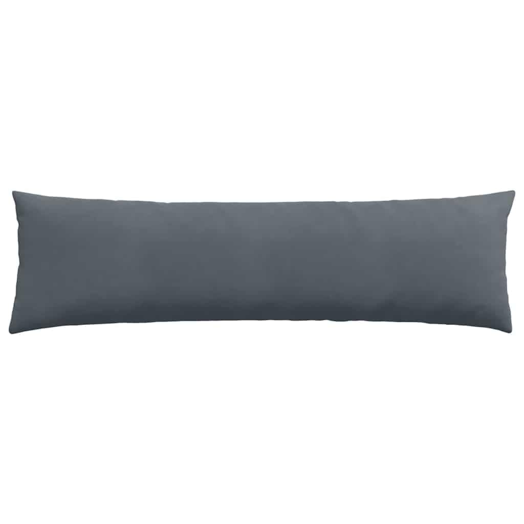 Juego de 2 cojines de sofá gris oscuro de pana de 145 x 40 cm con cremallera, funda extraíble para salón, dormitorio y oficina como cojín para banco