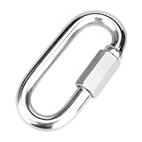 Vmuter 1Pc 4.16 Inch 304(18-8) Heavy Duty Stainless Steel Screw Chain Quick Links, 3300 LBS Capacity Carabiner, Large Opening Connector for Big Chain Connecting, Hammock Hanging, Hiking