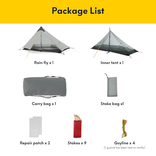 Image of LANSHAN Ultralight Waterproof 1-2 Person Backpacking Tent | Ultralight waterproof nylon, pitch anywhere, for camping & travel.