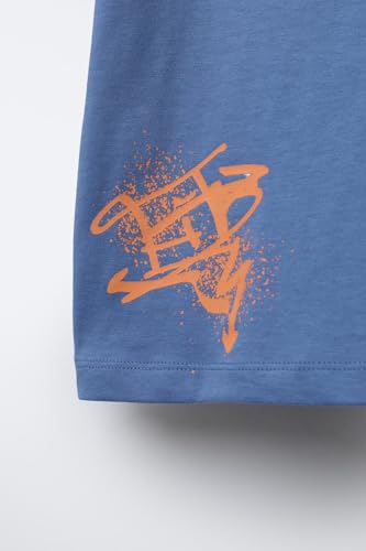 Image of Alan Jones Clothing Boys Oversized Cotton Printed T-Shirt | Round Neck, Short Sleeves, Casual Wear