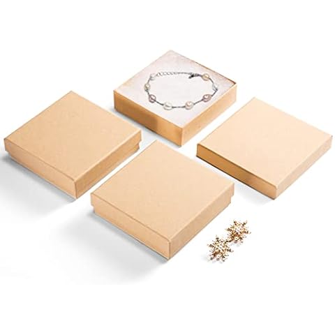MESHA Cajas de joyería de cartón Kraft Cover