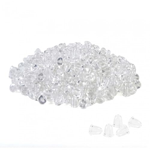 500 Pieces Clear Earring Backs Soft Silicone Rubber Earring Backs Stoppers Hypoallergenic Butterfly Earring Backs Replacements for Studs Women DIY Jewelry Supplies (Comes with Storage Box)