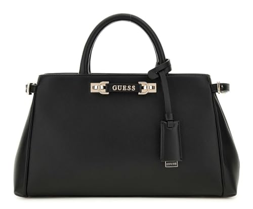 GUESS Lefia Satchel Black | Grand volume et poignées confortables pour le quotidien