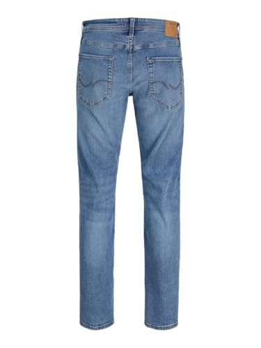 JACK & JONES Herren Jeans Stretch Regular Fit – Stonewashed Denim mit Reißverschluss, Mid-Rise & 5-Pocket – Bequem für Alltag & Freizeit – Größe: 28W / 32L – Farbe: Mid-Blue Denim