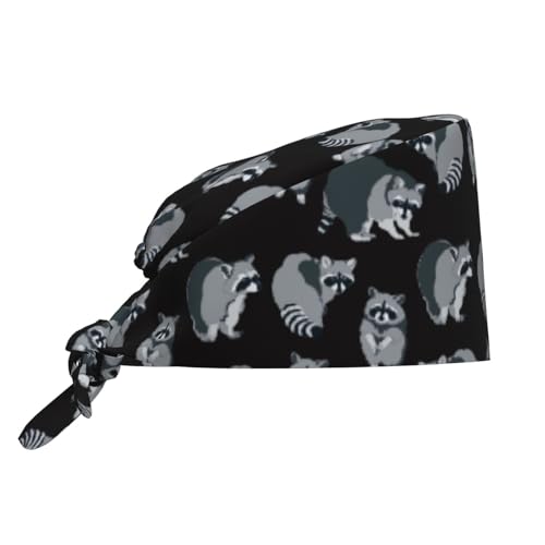 Image of Working Cap Scrub Cap with Sweatband Adjustable Unisex Women Tie Back Hat Nurse Surgical Caps