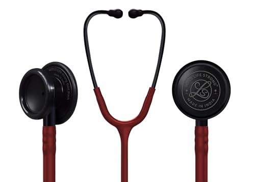 Image of Black Max Lightweight Aluminum Stethoscope for Doctors, Nurses, Medical Students, Nurse Acoustic Stethoscope (Burgundy)
