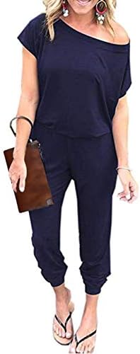 iChunhua Women Summer Off One Shoulder Jumpsuit with Pockets