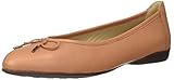 Driver Club USA Women's Leather Flat with Tiebow Detail Ballet, Tan Nappa, 9.5