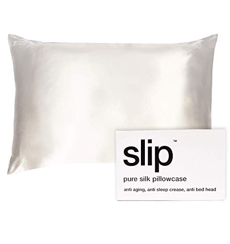 Black Friday - 80% OFF Slip Silk King Pillowcase, White (20" x 36") - 100% Pure 22 Momme Mulberry Silk Pillowcase - Silk Pillowcase for Skin and Health Benefits