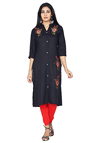 Image of Mehsoos Women's Rayon Embroidered Straight Kurta /Ethnic wear /Tradtional Wear Beautifull Color and Size (KKUT002
