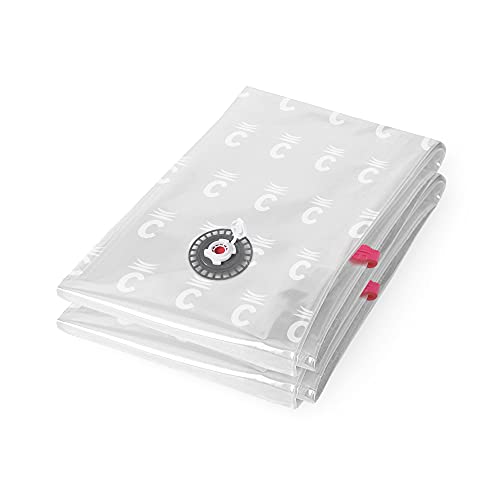 Compactor - 2er Set Vakuumbeutel Größe XL 130x80 cm - Kompression mit Staubsauger für Bettdecken, Kissen und Kleidung - Wiederverwendbare, luftdichte Beutel für Schrank und Aufbewahrung