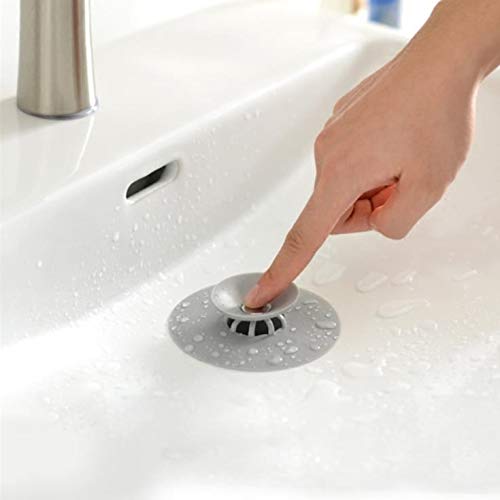 Naidev 3 Pack Shower Drain Stopper - Silicone Bathtub Sink Stopper Hair Trap Hair Catcher Bathtub Drain Strainers Protectors Cover for Floor Laundry Kitchen and Bathroom (Random Color 3 Piece) 3