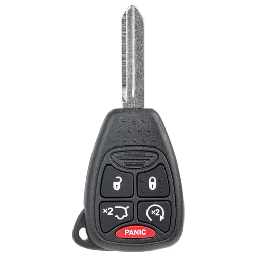 Vurkcy Key Fob Replacement for 2008-2014 Dodge Avenger Durango Chrysler Aspen Sebring 200 300/06-07 Grand Cherokee/ 08-12 Liberty, OHT692427AA OHT692713AA KOBDT04A, 5-Btn