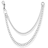 YUBBYSTU Cadena de pantalones de 52 cm, cinturón de cadena de pantalones punk de hip hop, accesorios góticos, cadena de metal para pantalones para mujeres y hombres, accesorios góticos para mujeres y