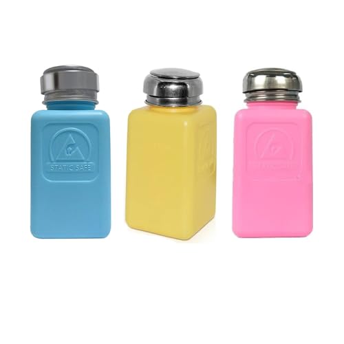 Botella antiestática de EPA azul para evitar derrames de alcohol y esmalte, pack de 3 2