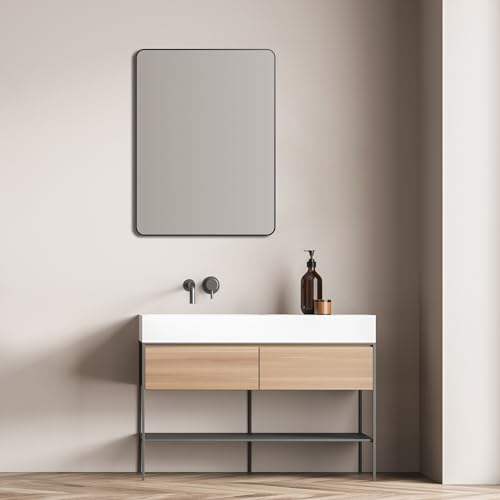 Talos Picasso Design Mirror Black 60 x 80 cm Aluminium Frame for Timeless Ambience Perfect Bathroom Mirror and Wall Mirror - Image 2