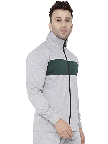 Image of CHKOKKO Fleece Men Winter Sports Running Zipper Collared Neck Stylish Jacket