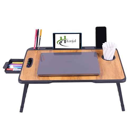 Image of Study Table Bed Table Premium Laptop Table /Foldable and Portable Wooden /Writing Desk for Office /Home /School (A Wood COTED)