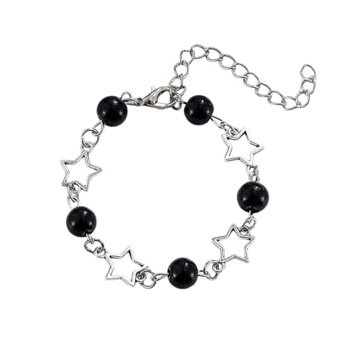 Pulsera punk Y2k ajustable de cuentas para evitar alergias en la piel