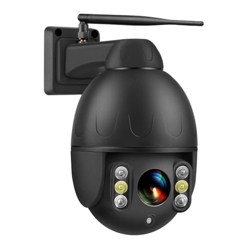 KKENZA Cámara de vigilancia WiFi 4K de 8 MP for Exteriores, Zoom óptico 5X, Seguimiento humanoide, Domo de Velocidad, PTZ, cámara IP Nocturna a Color(EU Plug_4K 8MP X 128G Card)