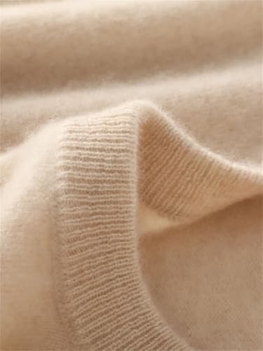 Men's Winter Solid Wool Pullover Sweater Men O-Neck Long-Sleeve Cashmere Knitwear(Blue,Medium)2