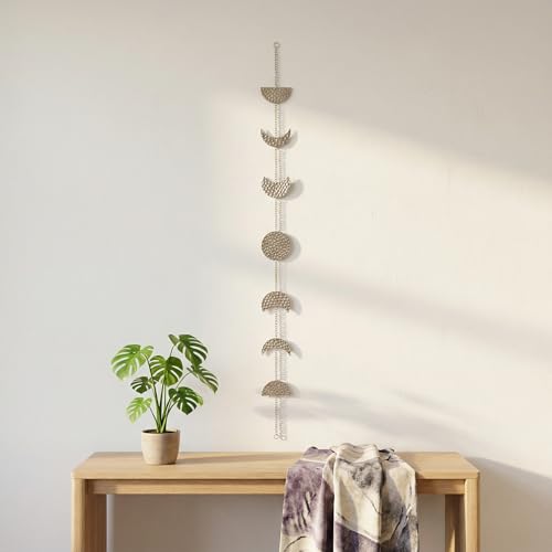 opulinea Moon Phase Wall Decor, Sliver Celestial Wall Hanging