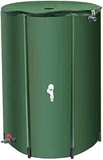 BreeRainz 100 Gallon Collapsible Rain Barrel with Spigots, 100 Gal Foldable Rainwater Barrel, Rain Water Barrel Collector for Downspout, with Filter Overflow Valve Kit (Green) (ta122u)