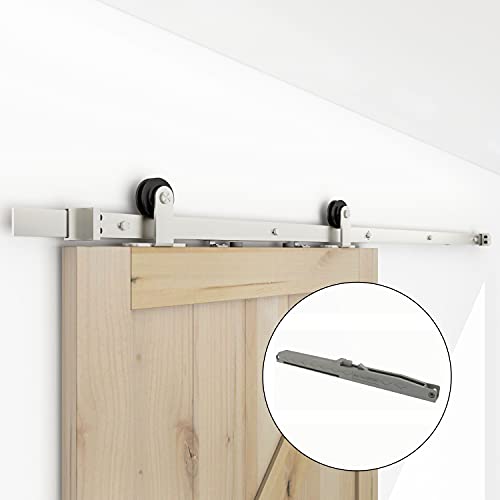 Barnsmith 6.6Ft Soft Close Sliding Barn Door Hardware Kit Heavy Duty Brushed Nickel Steel Top Mounted Invisible Soft Closing Mechanism Design Barn Door Track Set -Fit 36''-40'' Door Panel #TOP2
