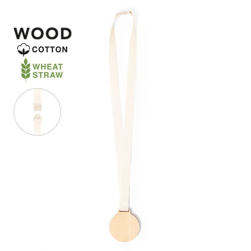 Genérico 10 Medallas de Madera y cordon de Algodon