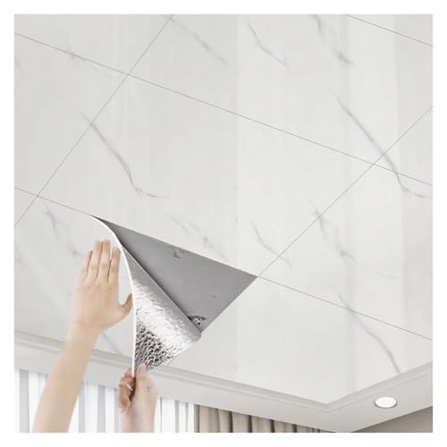 YXXSDP Lambris PVC Mural Dalles de Plafond à Coller, Panneaux décoratifs en Mousse PVC pour Salon, faciles à Installer au Plafond et au Mur, 30 x 60 cm(5PCS)