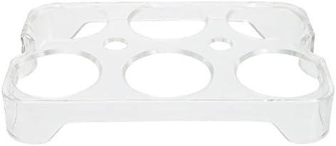 Cabilock Refrigerator Egg Tray Holds Up to 6 Eggs Plastic Egg Rack Egg Display Tray Stackable Egg Organizer for Fridge Kitchen Countertop Restaurant