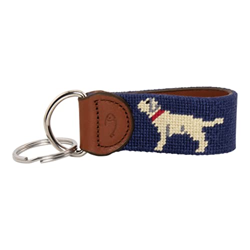 Image of Leather Hand-Stitched Needlepoint Key Fob or Key Chain