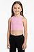 Kurve Premium Girls Seamless Supersoft Sleeveless Crop Tank Top - Stretchy Bra, UV UPF 50+ (Made in USA), Pink, 9 Years-14 Years