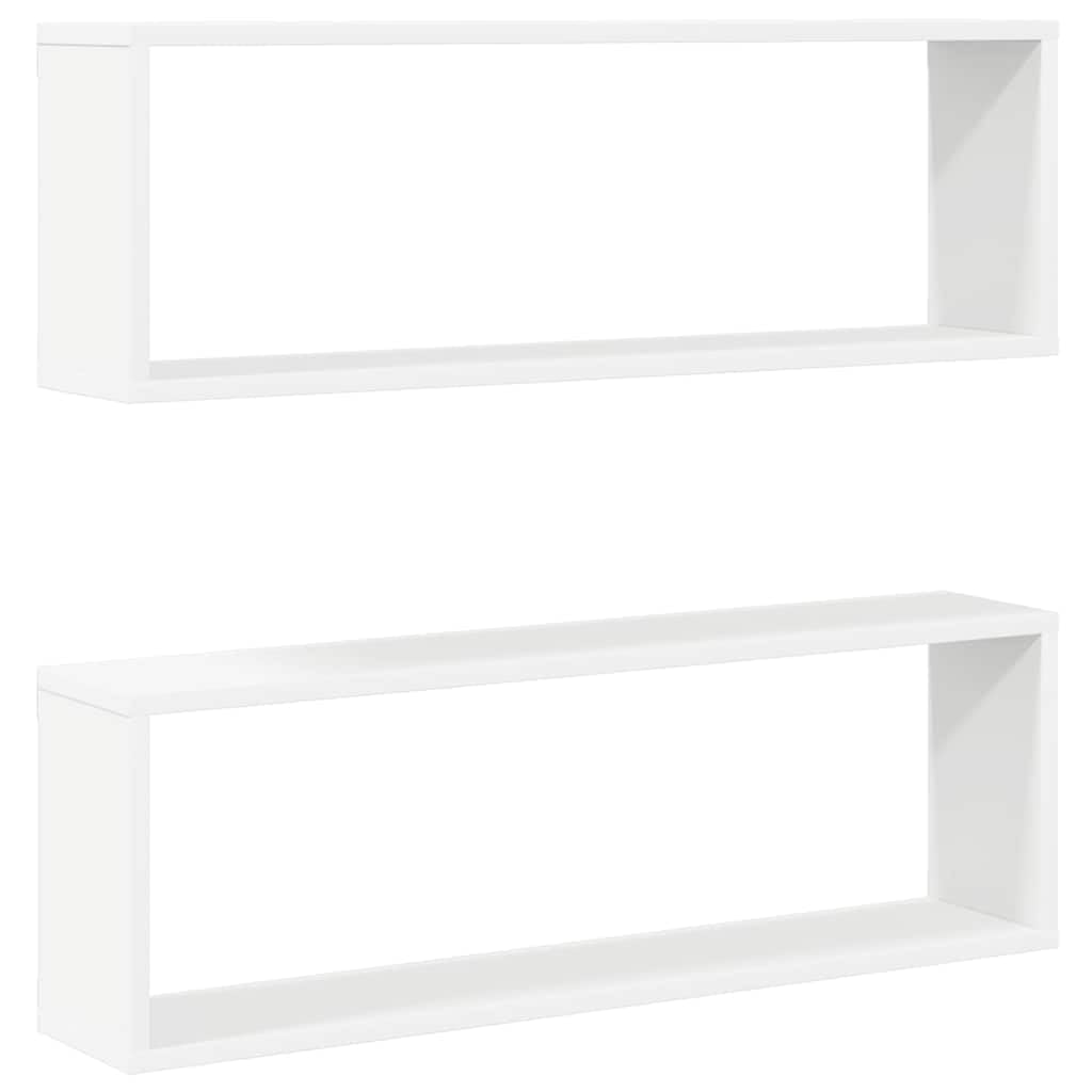Generico Mensole Parete a Cubo 2pz Bianco 80x15x26,5cm Legno Multistrato,Mobili,Scaffalature,Scaffali e mensole per pareti,Bianco,7.88 kg,807106