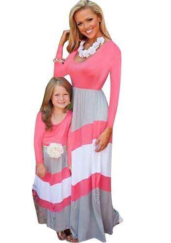 GORIFE Floral Matching Mommy and Me Dresses Beach Matching Casual Printed Stylish Clothing Outfits with Plus Size