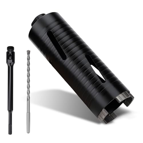 MOXPIFY 65mm x 170mm Long Diamond Core Drill Bit Set with 240mm SDS Plus Shank. To Be Used In Concrete Masonry Brick Block Stone Granite.
