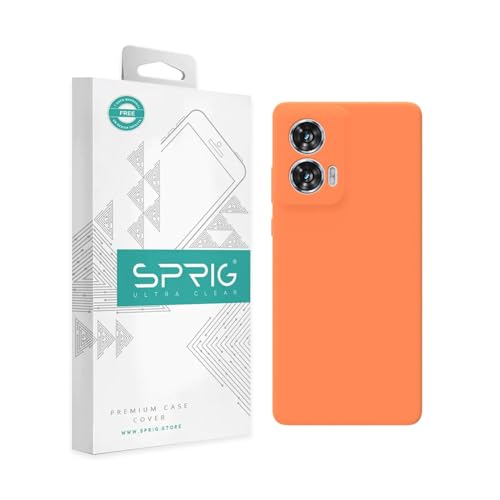 Image of SPRIG Compatible with Moto Edge 50 Fusion Premium SilkTone (Liquid Silicone) Back Cover Drop Tested Shock Proof Mobile Case for Men, Women, Boys and Girls with Camera Protection (Light Orange)