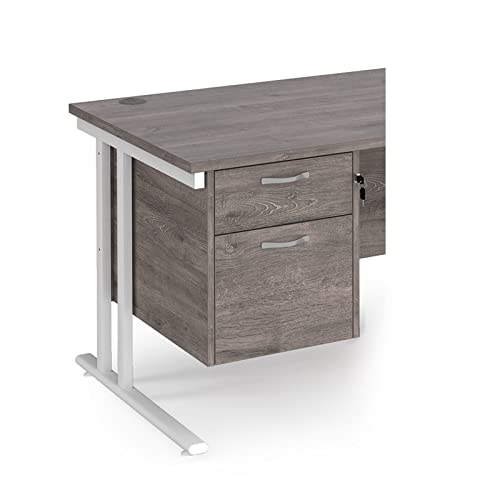 Maestro 25 2 drawer fixed pedestal, Grey oak