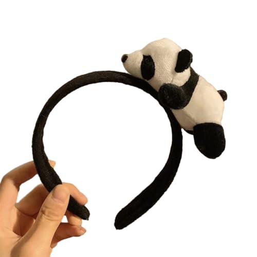 Pulsera elástica con forma de panda para niñas, diadema para el pelo, de felpa, para niñas, diseño de dibujos animados