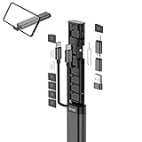 SOPORTE PARA TELÉFONO - Esta multiherramienta no sólo permite almacenar cables, adaptadores, tarjetas SIM y tarjetas de memoria, sino que también puede servir de soporte para el teléfono en los viajes largos.