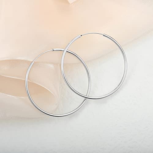 Yl 50Mm Hoop Earrings 925 Sterling Silver Polished Circle Endless Earrings Hoops Diameter Jewelry Mother's Day Gift #TOP3